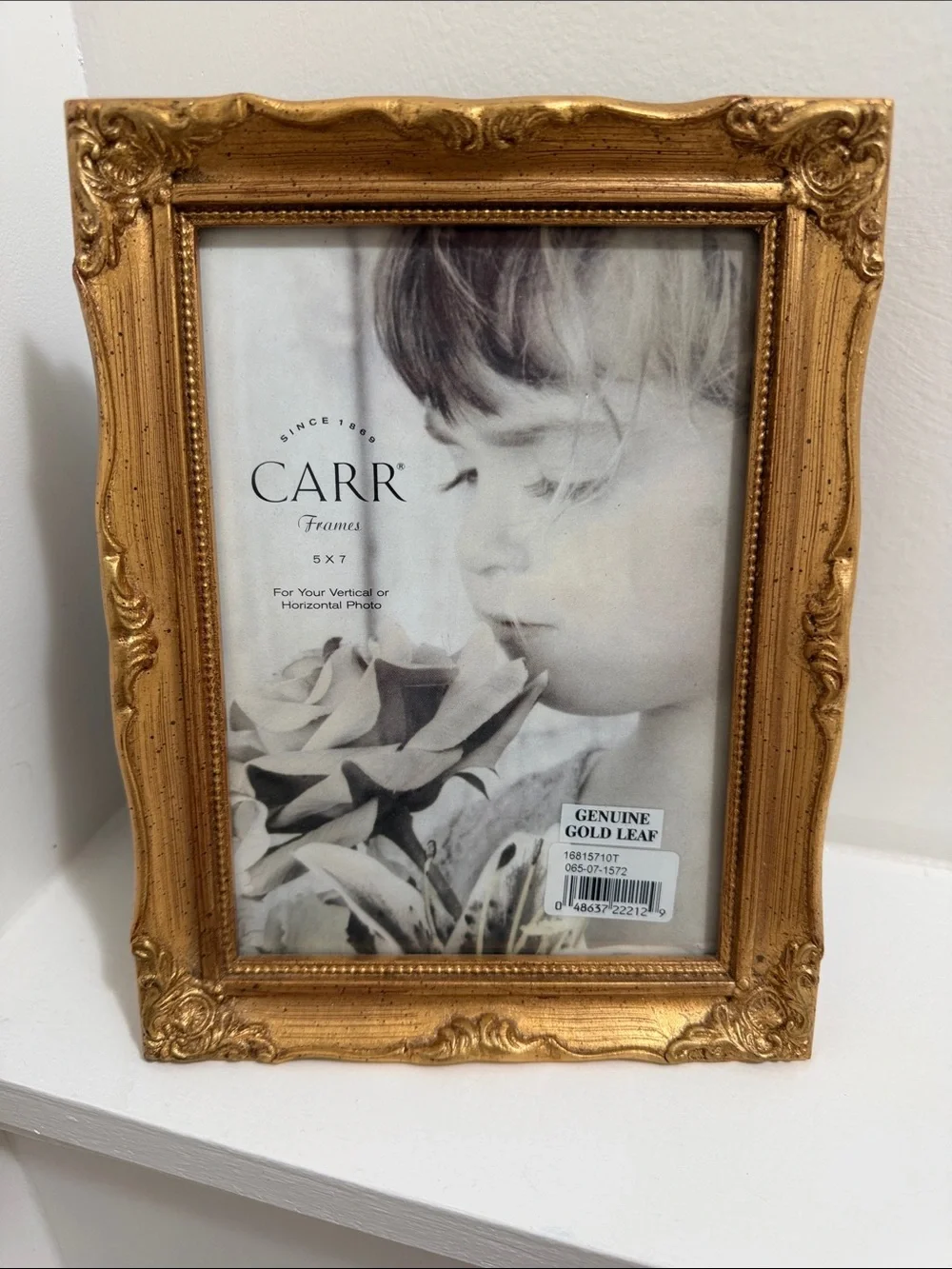 Vintage Genuine Gold Leaf Picture Frame 5 by 7 by Carr Frames